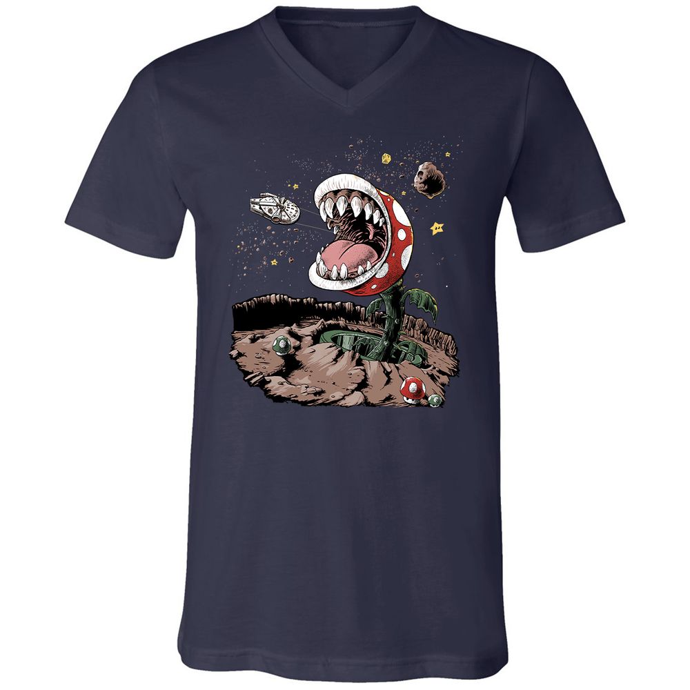 Unisex V-Neck T-Shirt - 5JBQEE7N - Navy - 2