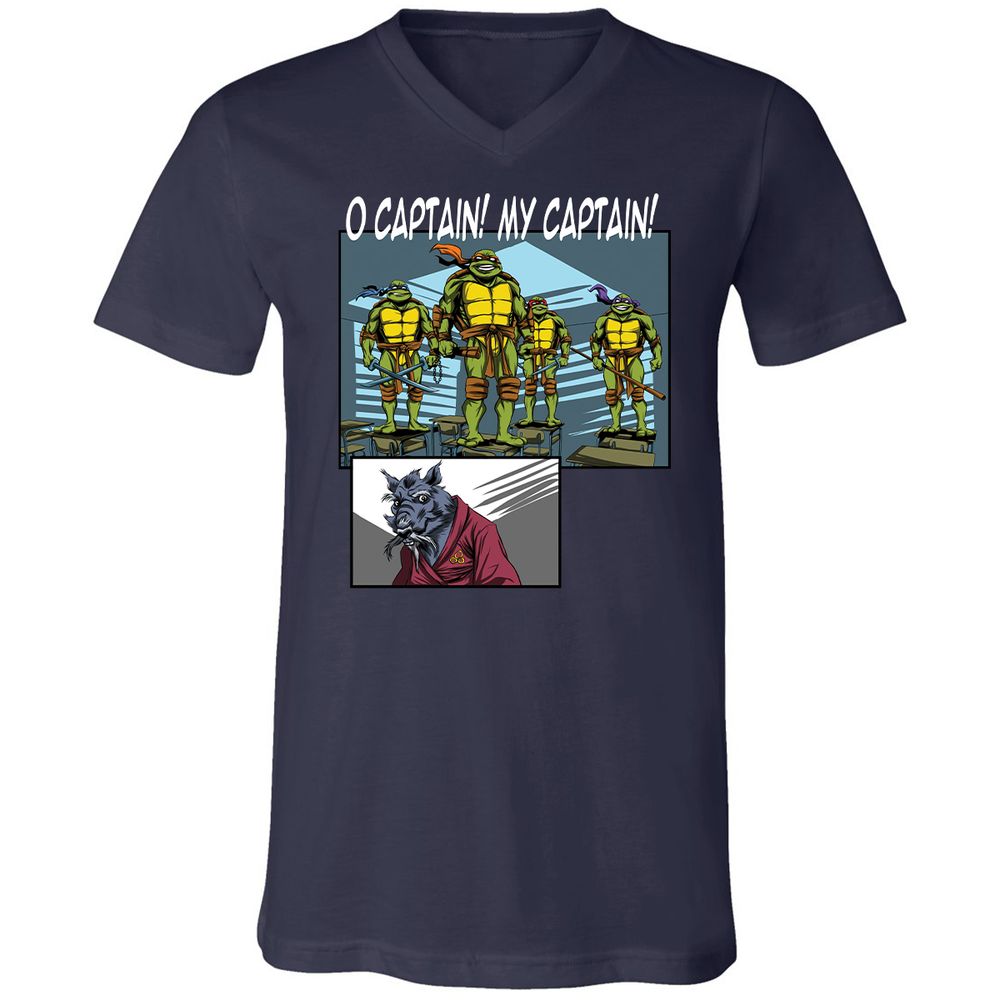 Unisex V-Neck T-Shirt - ENVLZECX - Navy - 2