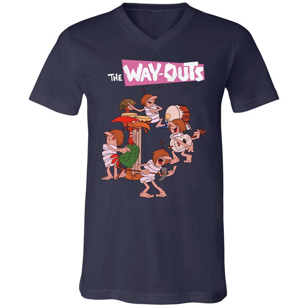 Unisex V-Neck T-Shirt - KMYB6ZJQ - Navy - 2