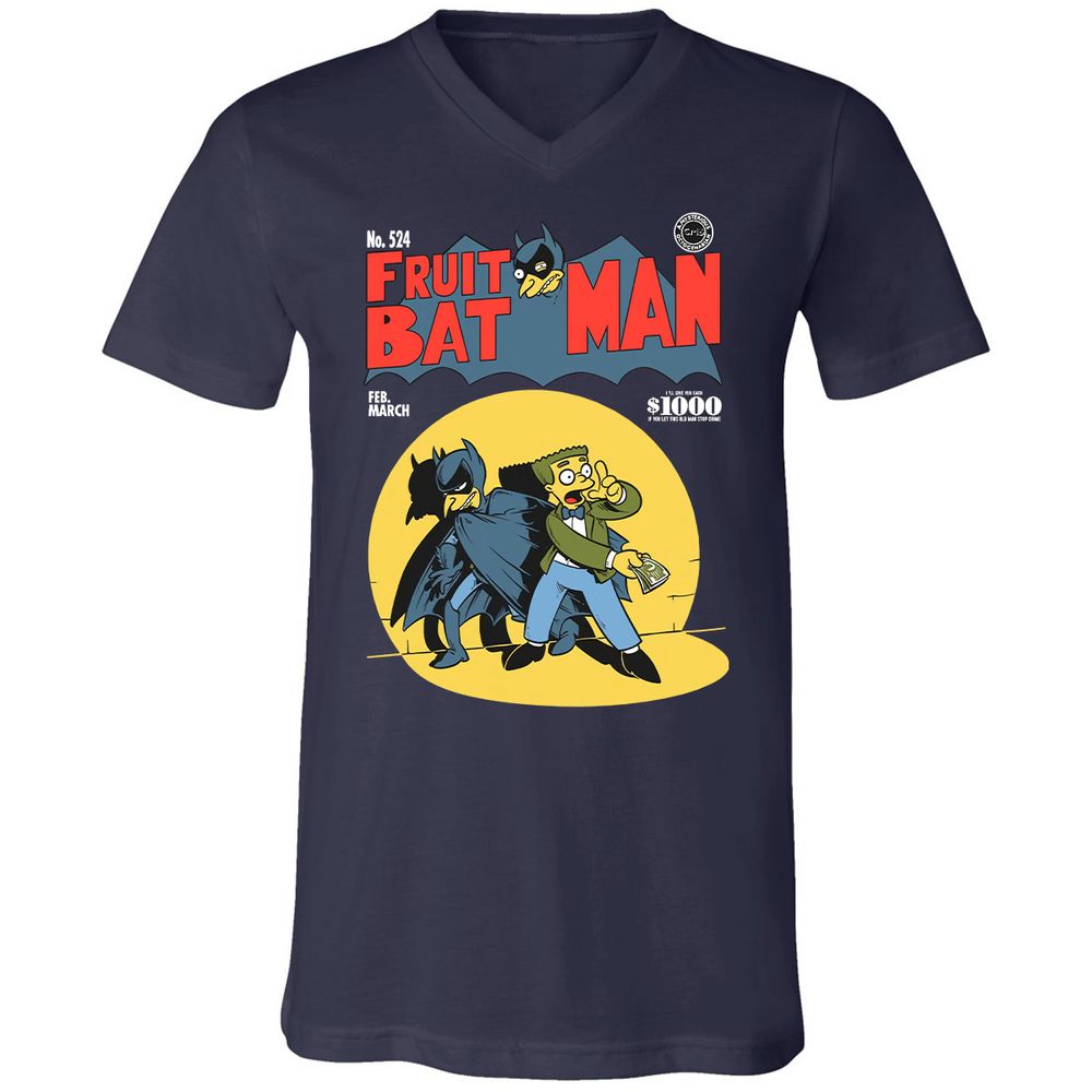 Unisex V-Neck T-Shirt - BVDYJBS7 - Navy - 2