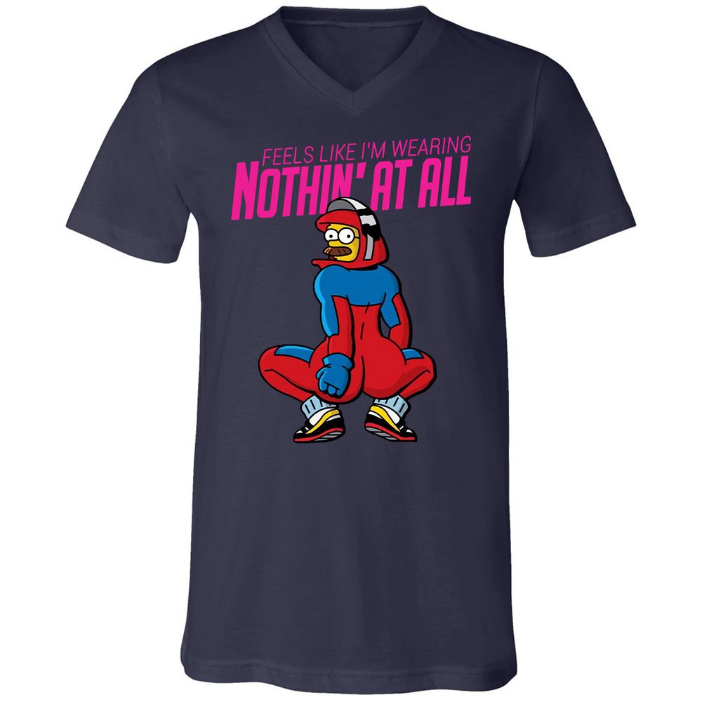 Unisex V-Neck T-Shirt - LN51LAKQ - Navy - 2