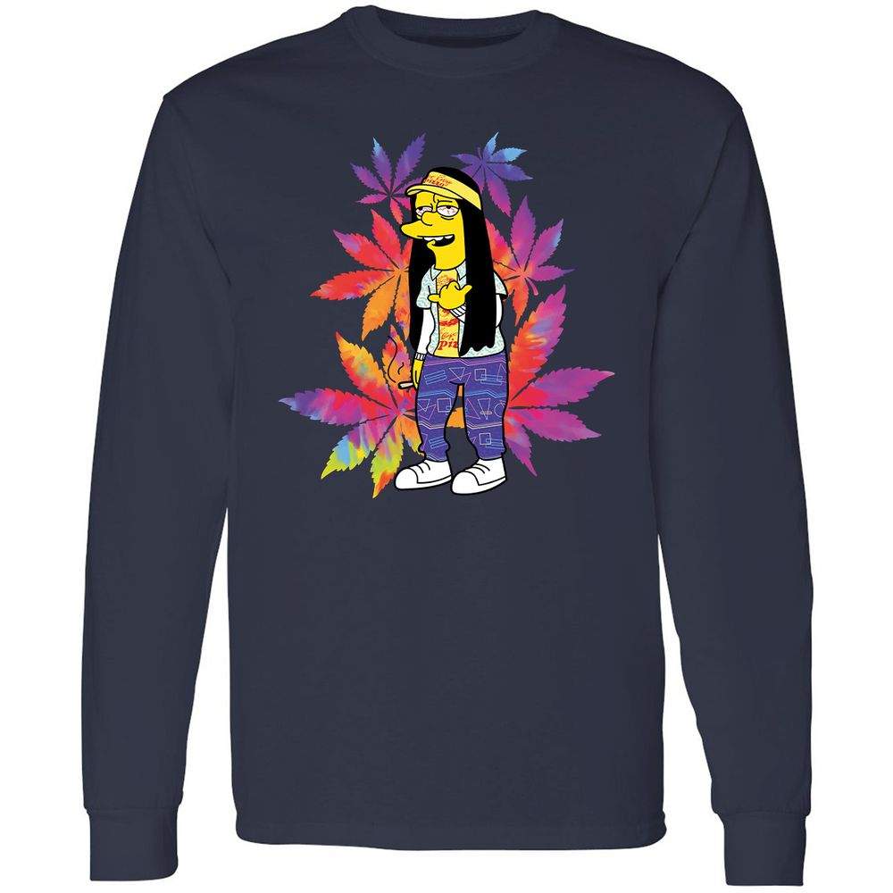 Long Sleeve T-Shirt - 5V6NKQSP - Navy - 2