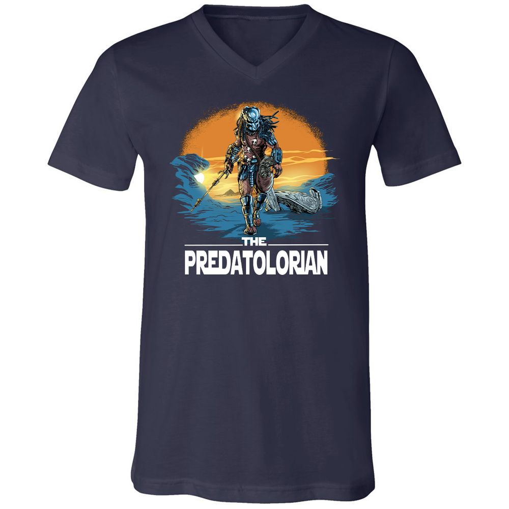 Unisex V-Neck T-Shirt - TZZJ1359 - Navy - 2