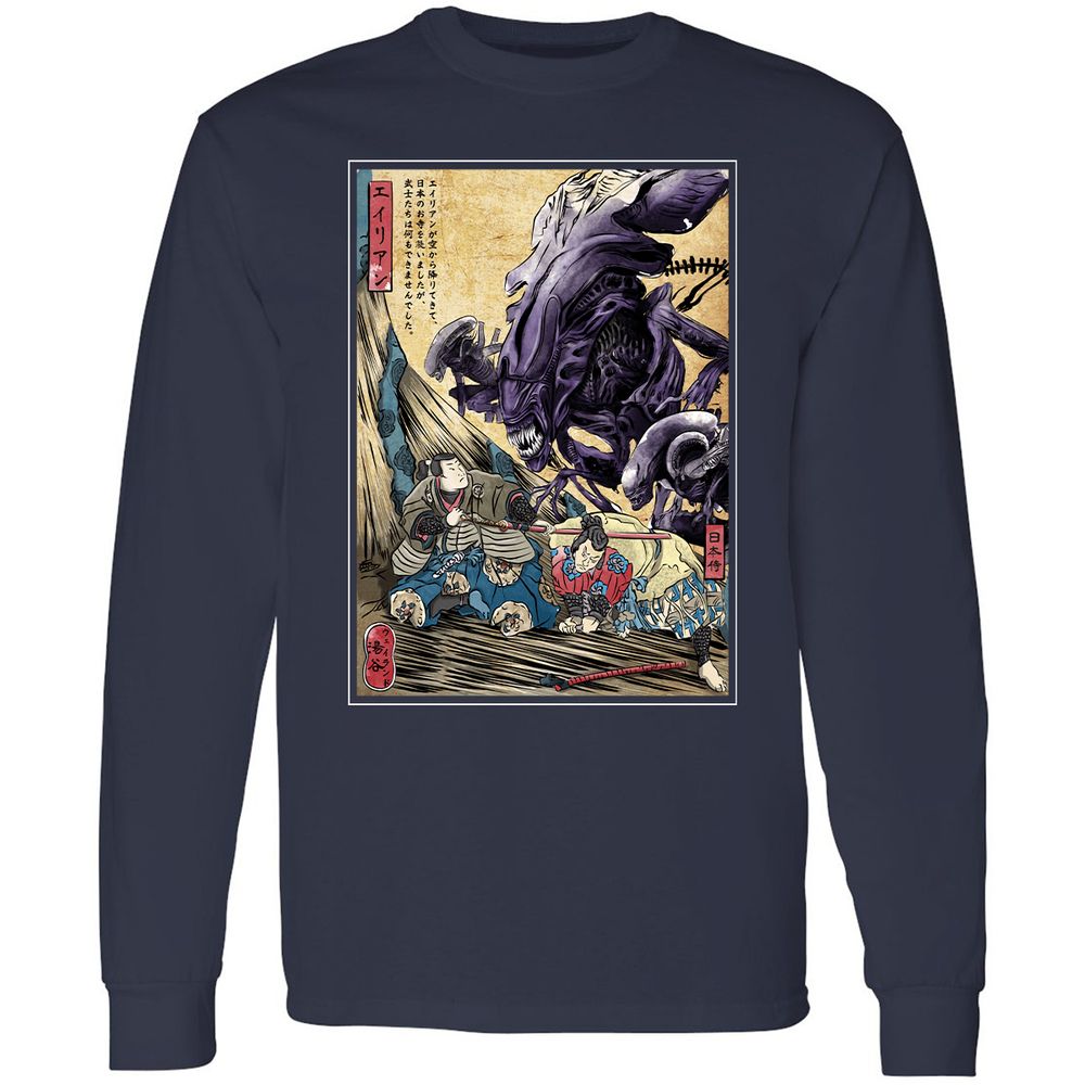 Long Sleeve T-Shirt - XKRFGHRR - Navy - 2