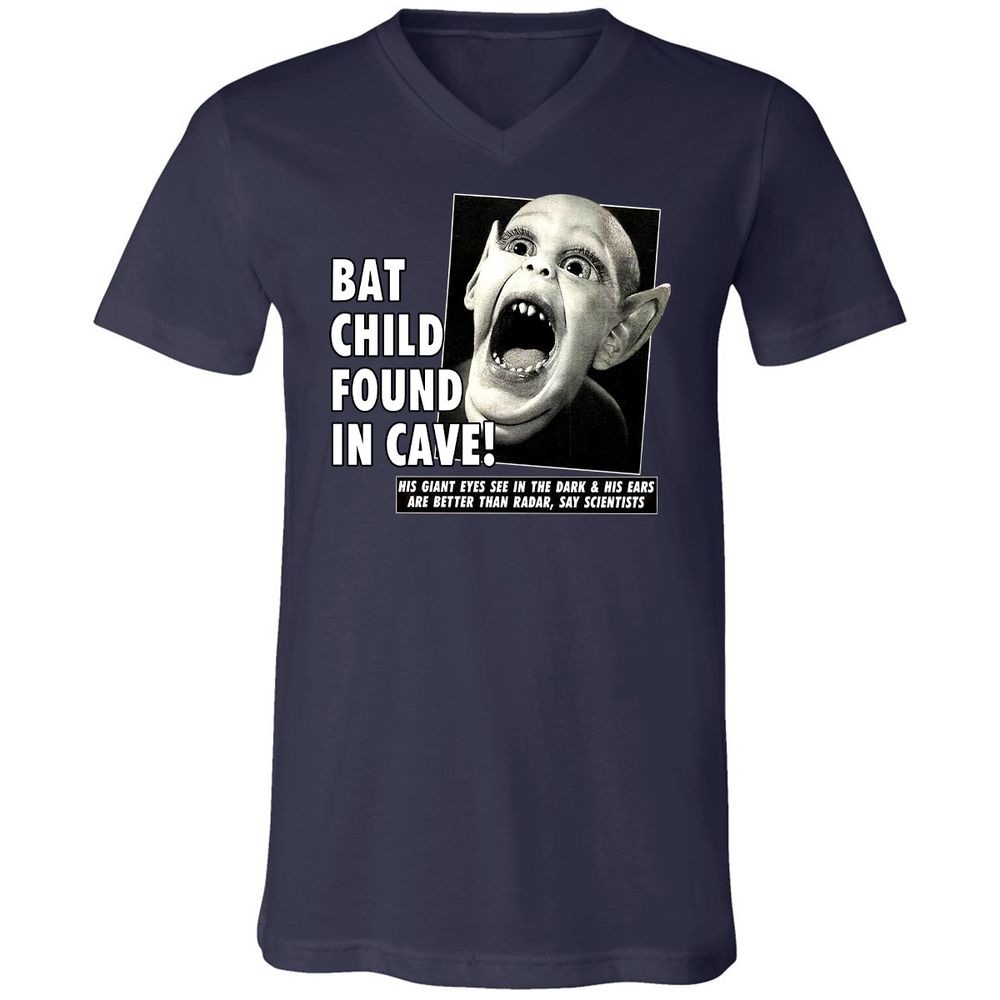 Unisex V-Neck T-Shirt - UX4LJ6QZ - Navy - 2