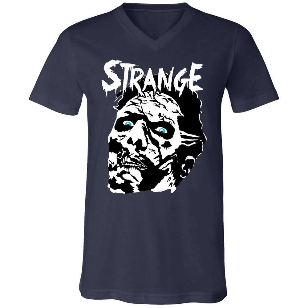 Unisex V-Neck T-Shirt - CZKGM2YK - Navy - 2