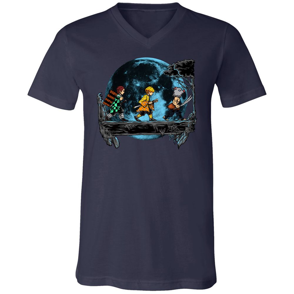 Unisex V-Neck T-Shirt - 97V2UERL - Navy - 2