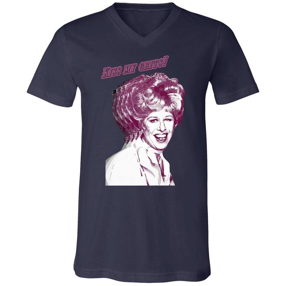 Unisex V-Neck T-Shirt - 4VBJBC7T - Navy - 2