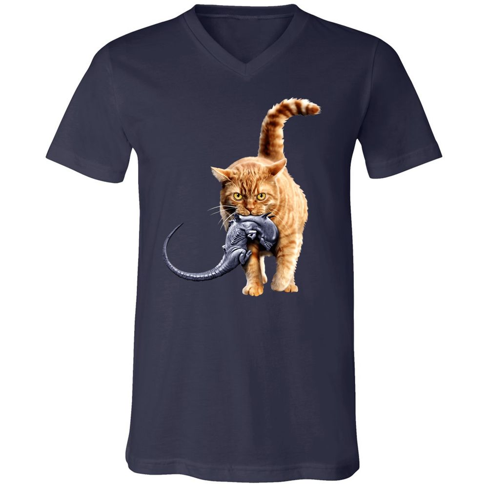 Unisex V-Neck T-Shirt - T1YKC78L - Navy - 2