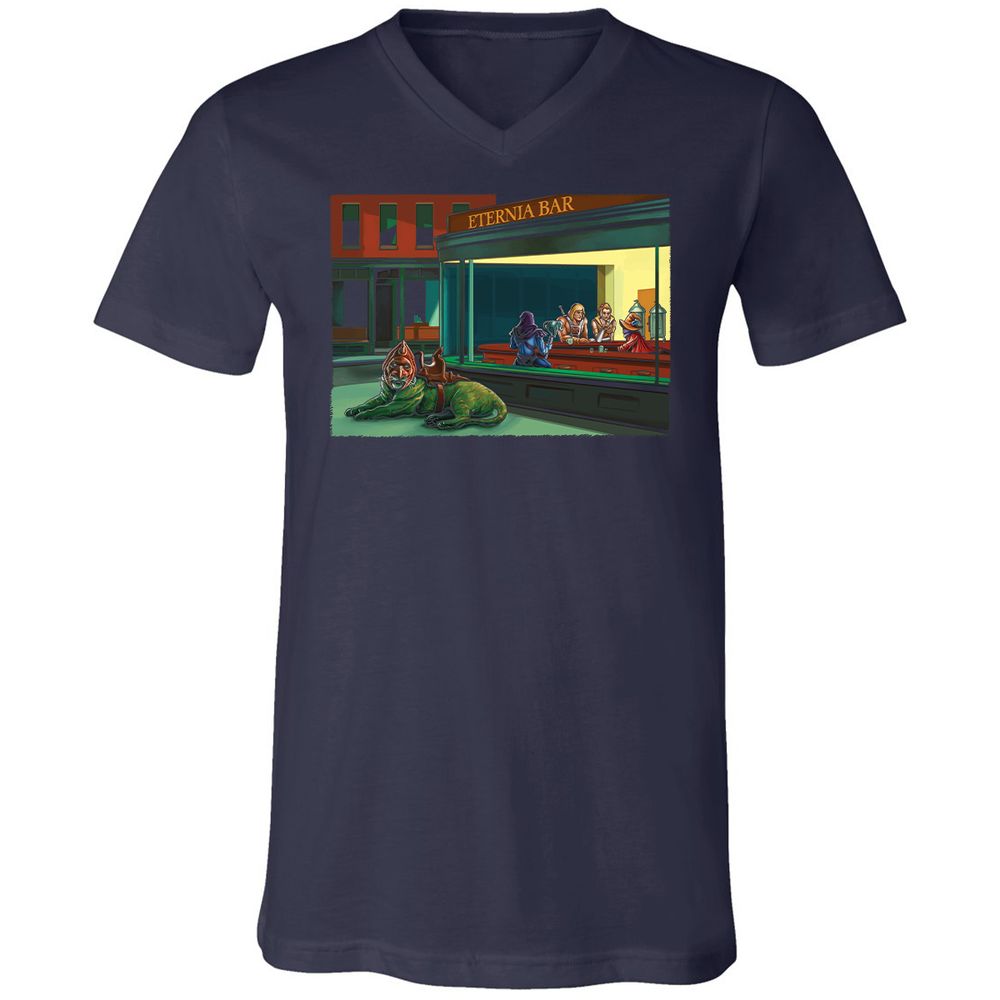 Unisex V-Neck T-Shirt - KGBQQPQS - Navy - 2