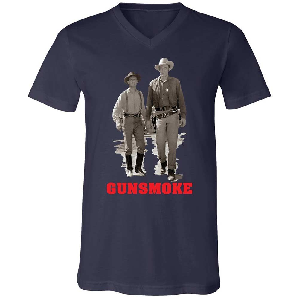 Unisex V-Neck T-Shirt - J6JGGQX9 - Navy - 2