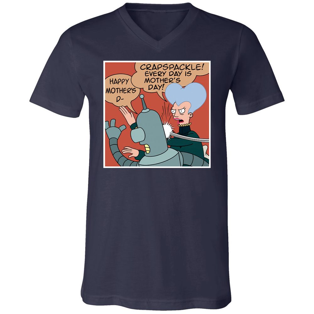 Unisex V-Neck T-Shirt - EB1UMZQA - Navy - 2