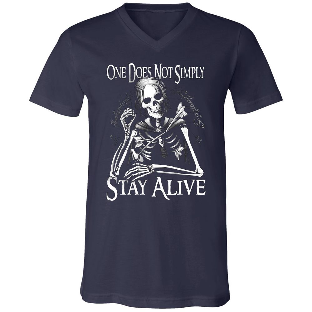 Unisex V-Neck T-Shirt - 1MJZKDXE - Navy - 2