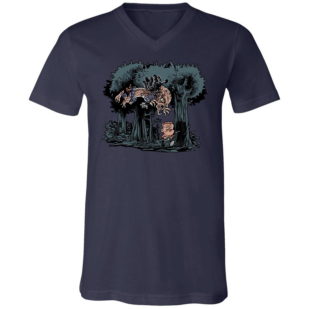 Unisex V-Neck T-Shirt - F4BRT1PJ - Navy - 2