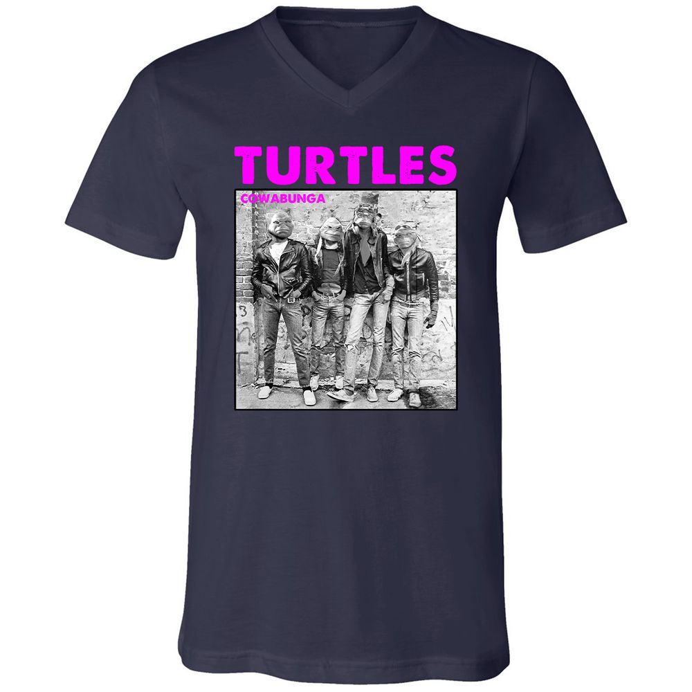 Unisex V-Neck T-Shirt - AZWV2G3V - Navy - 2