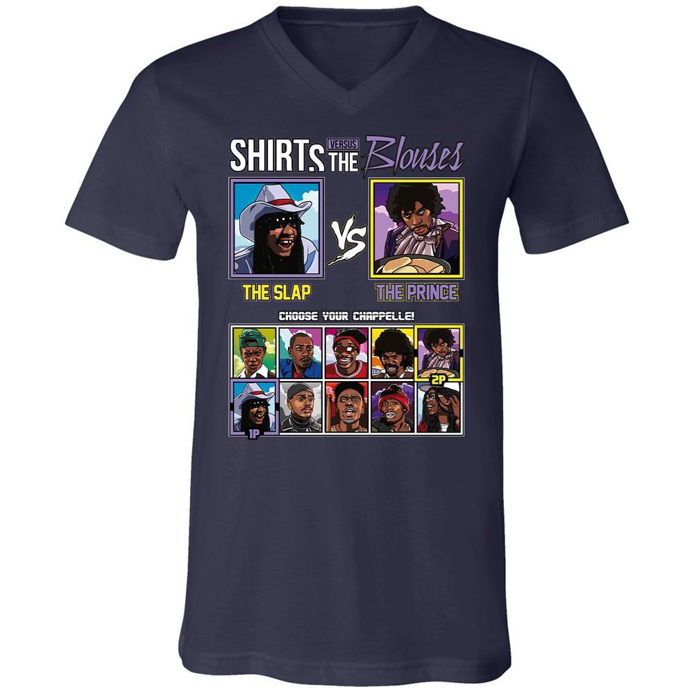 Unisex V-Neck T-Shirt - JFH958CB - Navy - 2