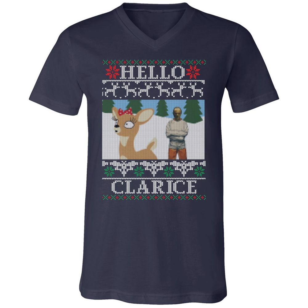 Unisex V-Neck T-Shirt - CLJSDPDF - Navy - 2