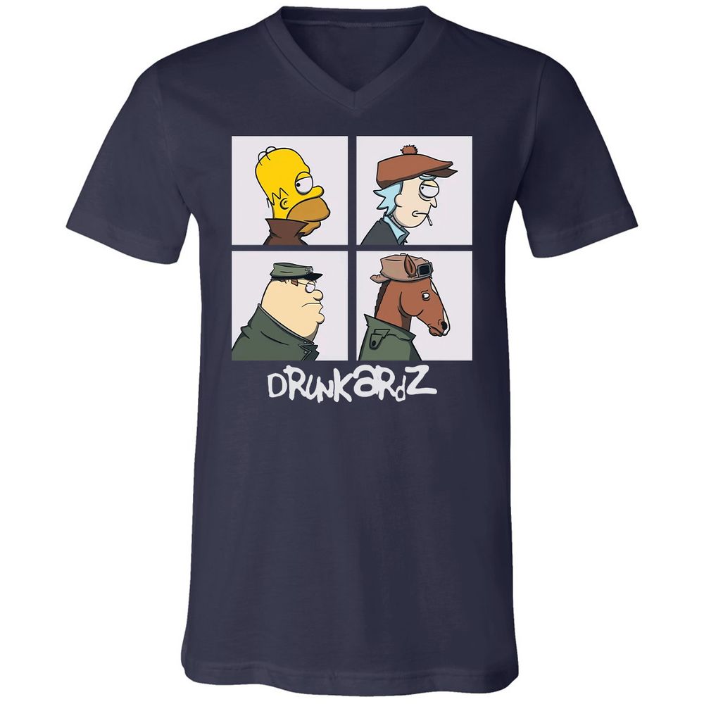 Unisex V-Neck T-Shirt - 99QQZYV4 - Navy - 2
