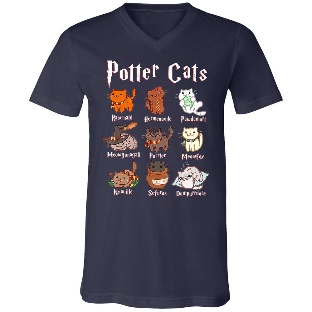 Unisex V-Neck T-Shirt - X7KL3T1V - Navy - 2