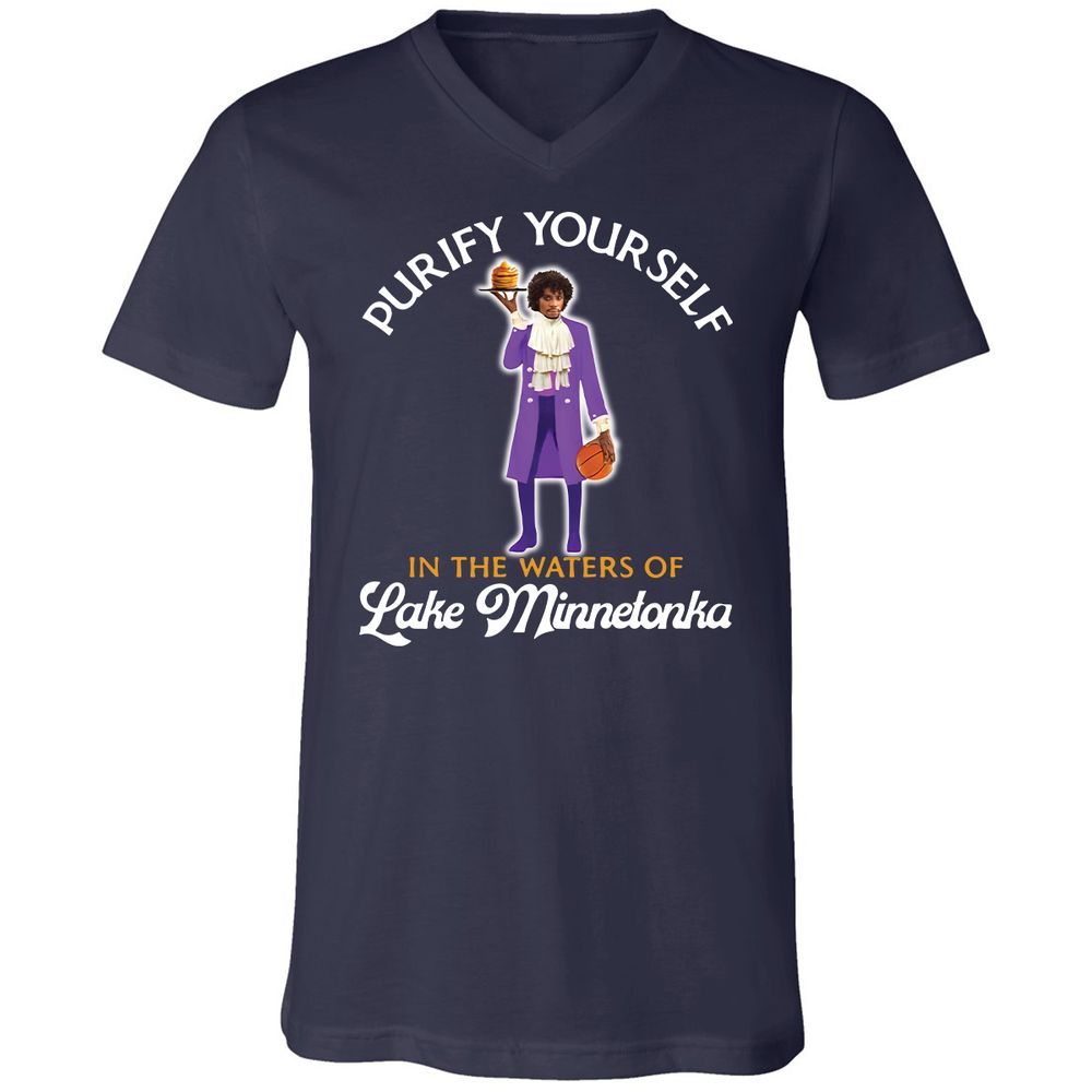 Unisex V-Neck T-Shirt - FKU89SMD - Navy - 2