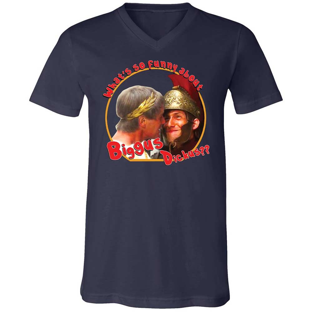 Unisex V-Neck T-Shirt - SU4ERRCC - Navy - 2