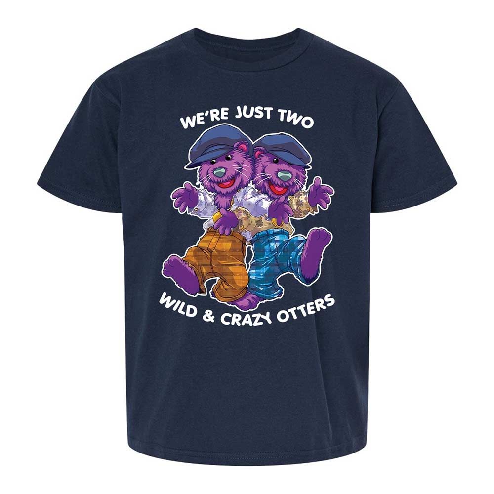 Two wild & crazy otters - Navy - 2