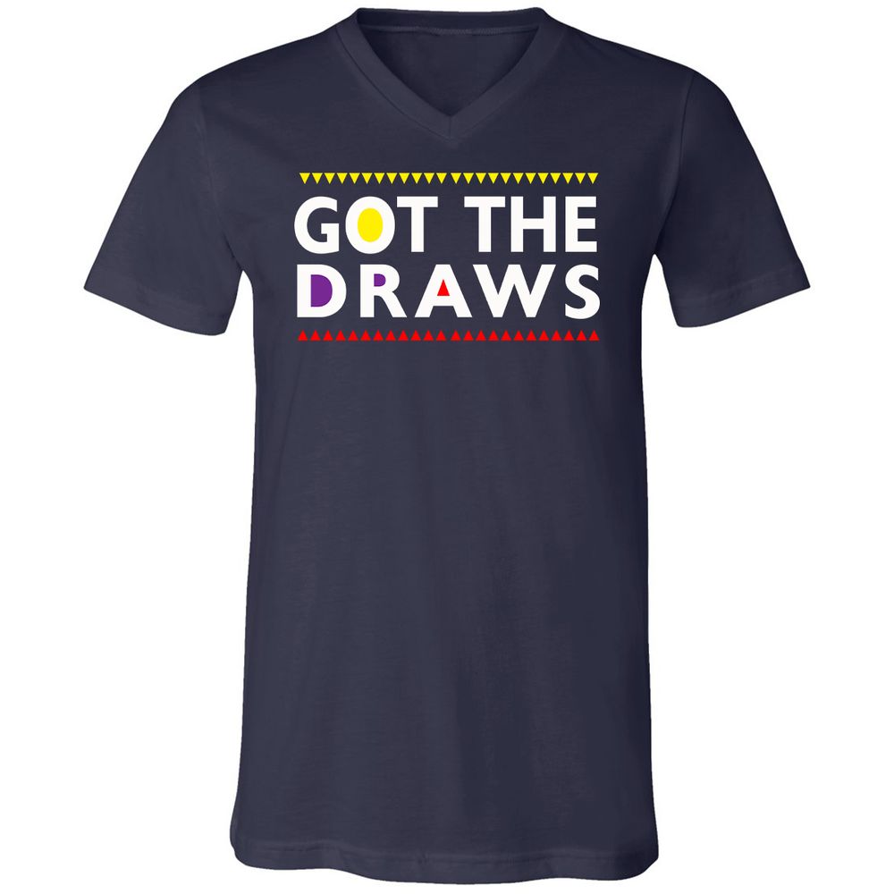 Unisex V-Neck T-Shirt - ZNJC92Q6 - Navy - 2