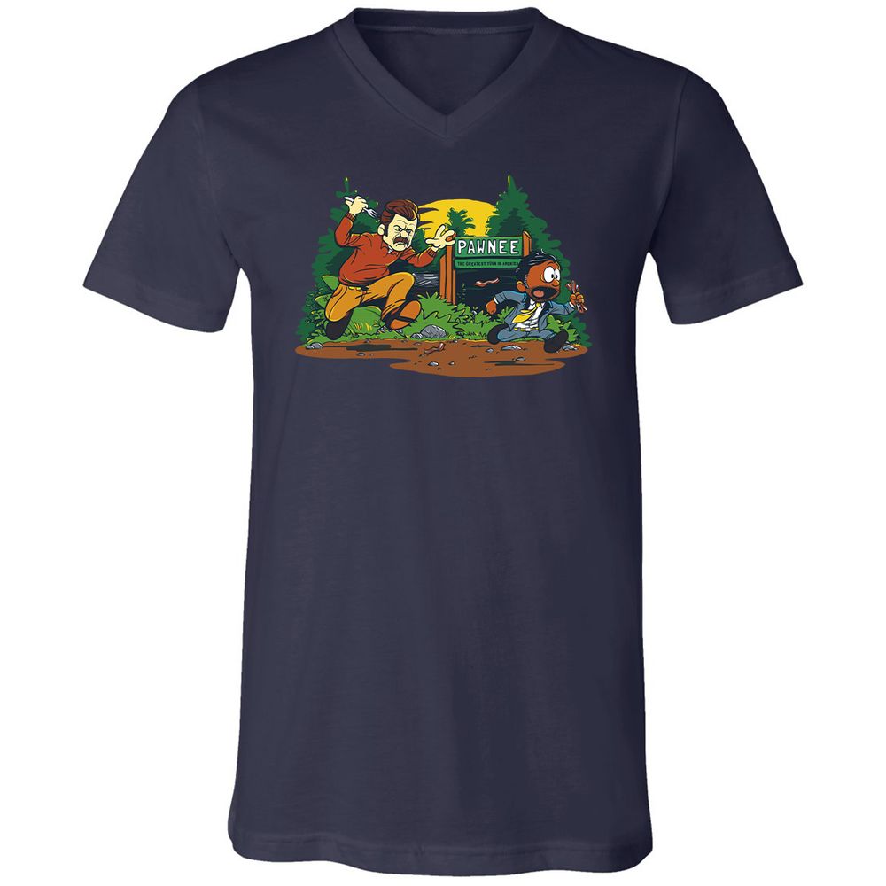 Unisex V-Neck T-Shirt - ZCJ269H9 - Navy - 2