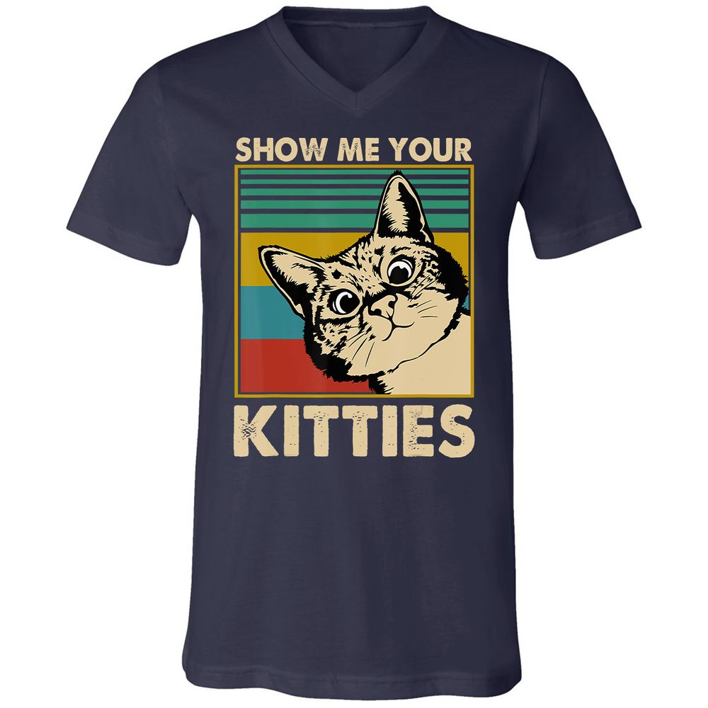 Unisex V-Neck T-Shirt - U6K3JDLX - Navy - 2