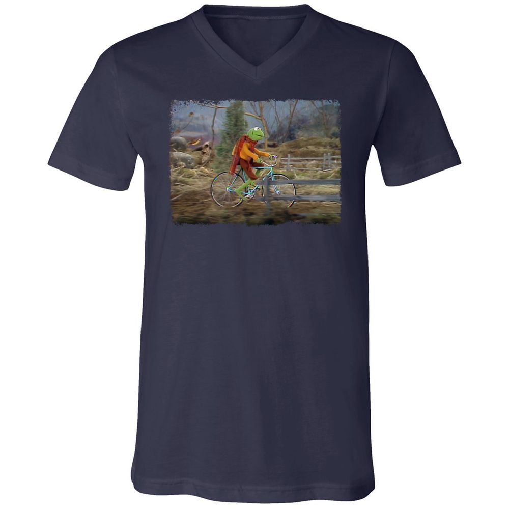 Unisex V-Neck T-Shirt - GNDHAHKS - Navy - 2