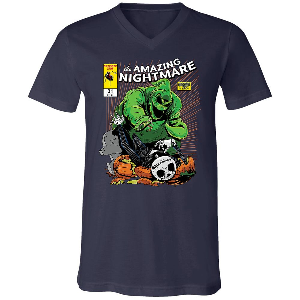Unisex V-Neck T-Shirt - YDFNZHL5 - Navy - 2