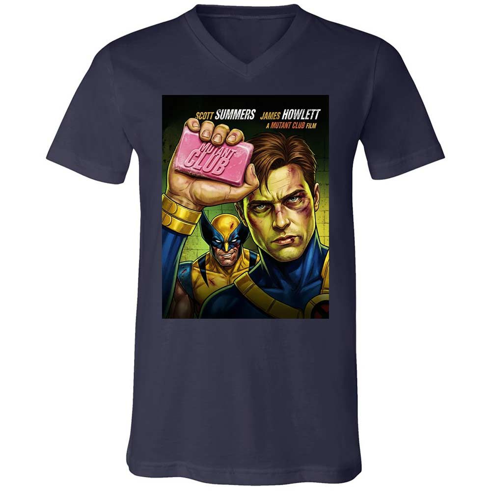 Unisex V-Neck T-Shirt - AUZQ2888 - Navy - 2