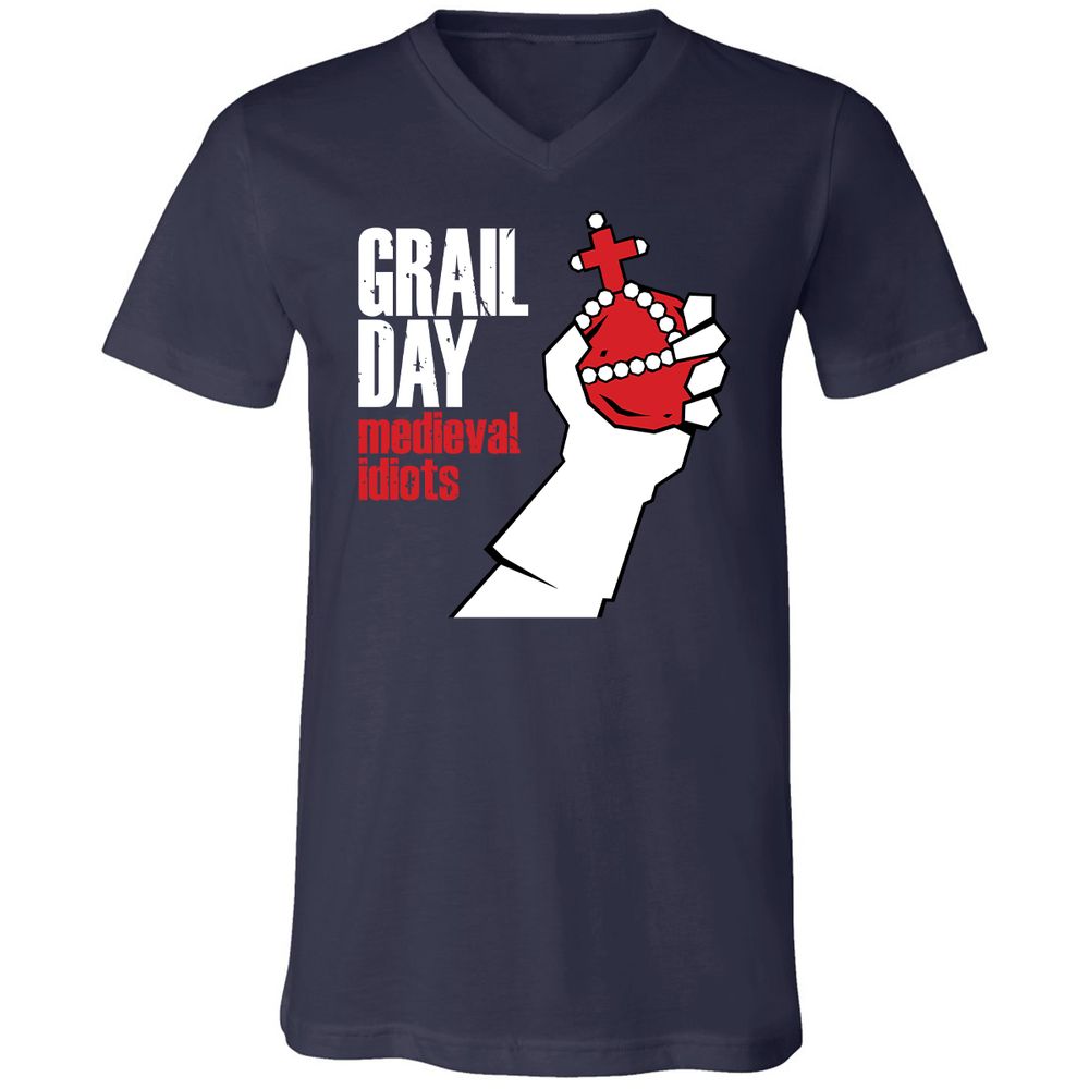 Unisex V-Neck T-Shirt - 43E8AXE5 - Navy - 2