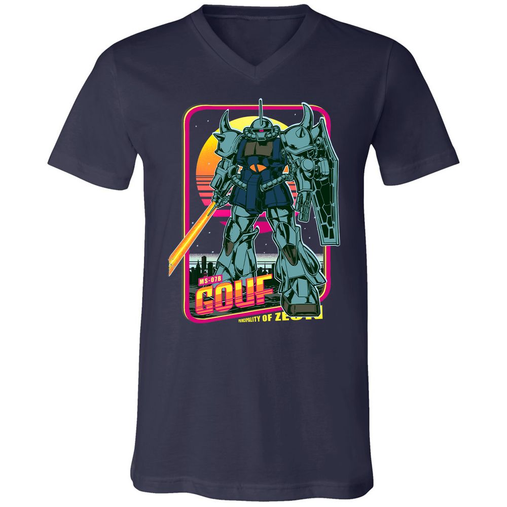 Unisex V-Neck T-Shirt - KXQYF9RH - Navy - 2