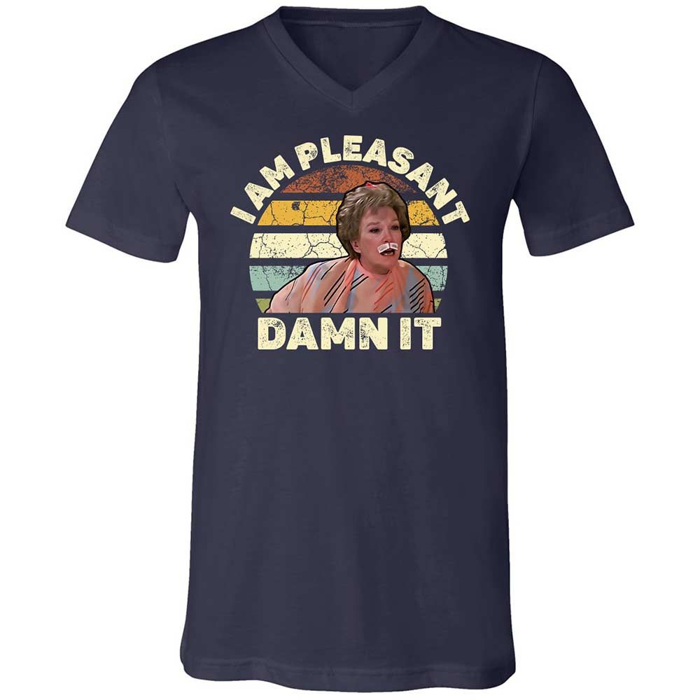 Unisex V-Neck T-Shirt - 3HQT4FBZ - Navy - 2