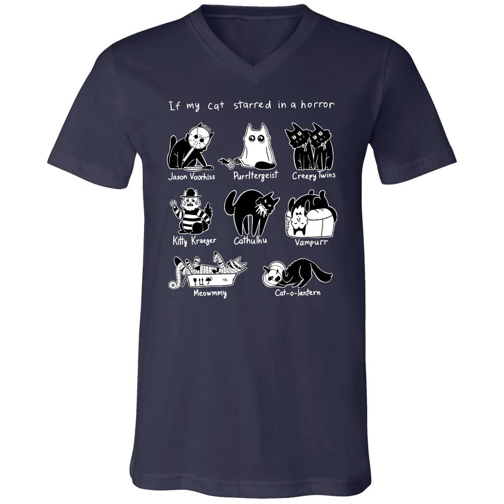 Unisex V-Neck T-Shirt - U3TK7NA8 - Navy - 2