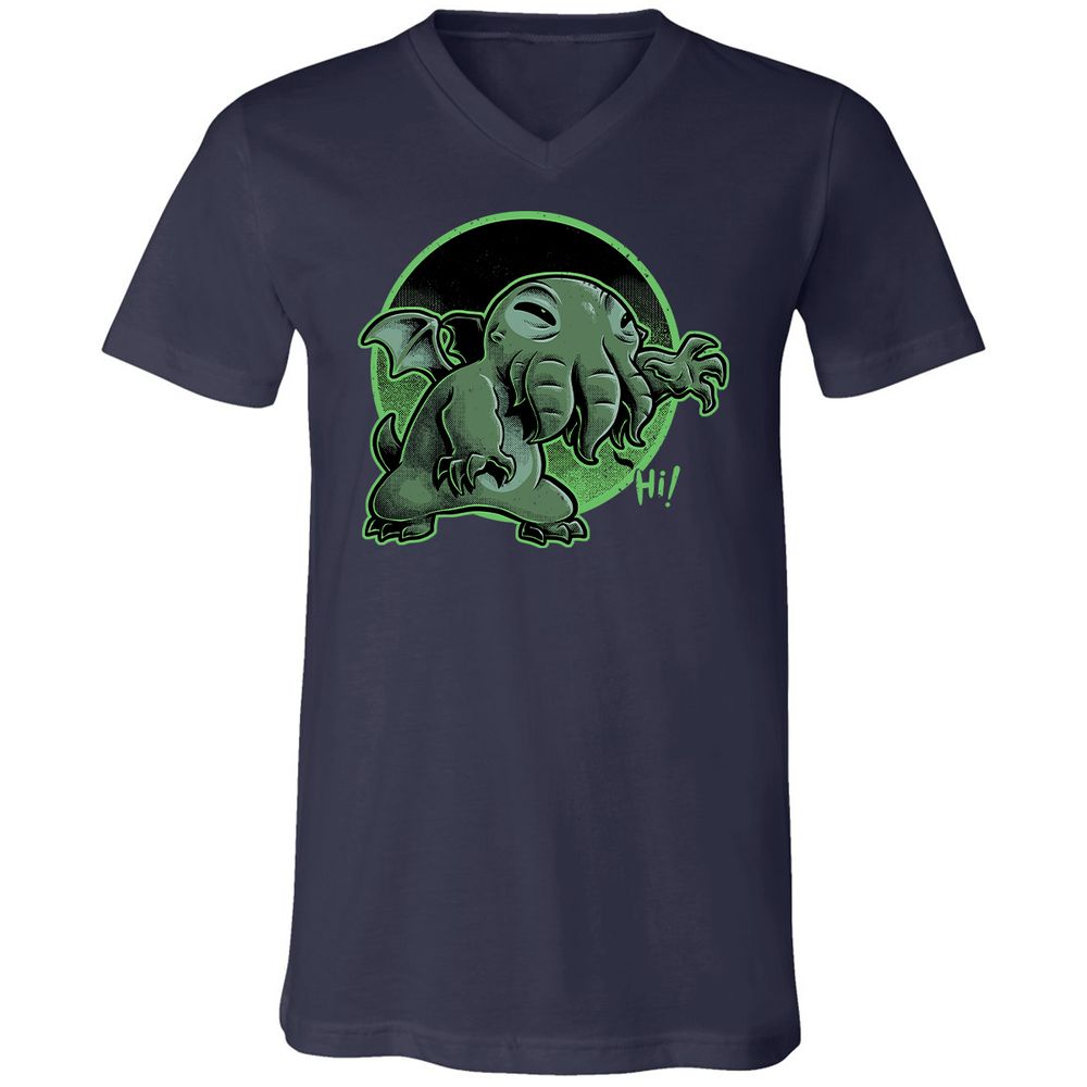 Unisex V-Neck T-Shirt - H9DCGJQM - Navy - 2