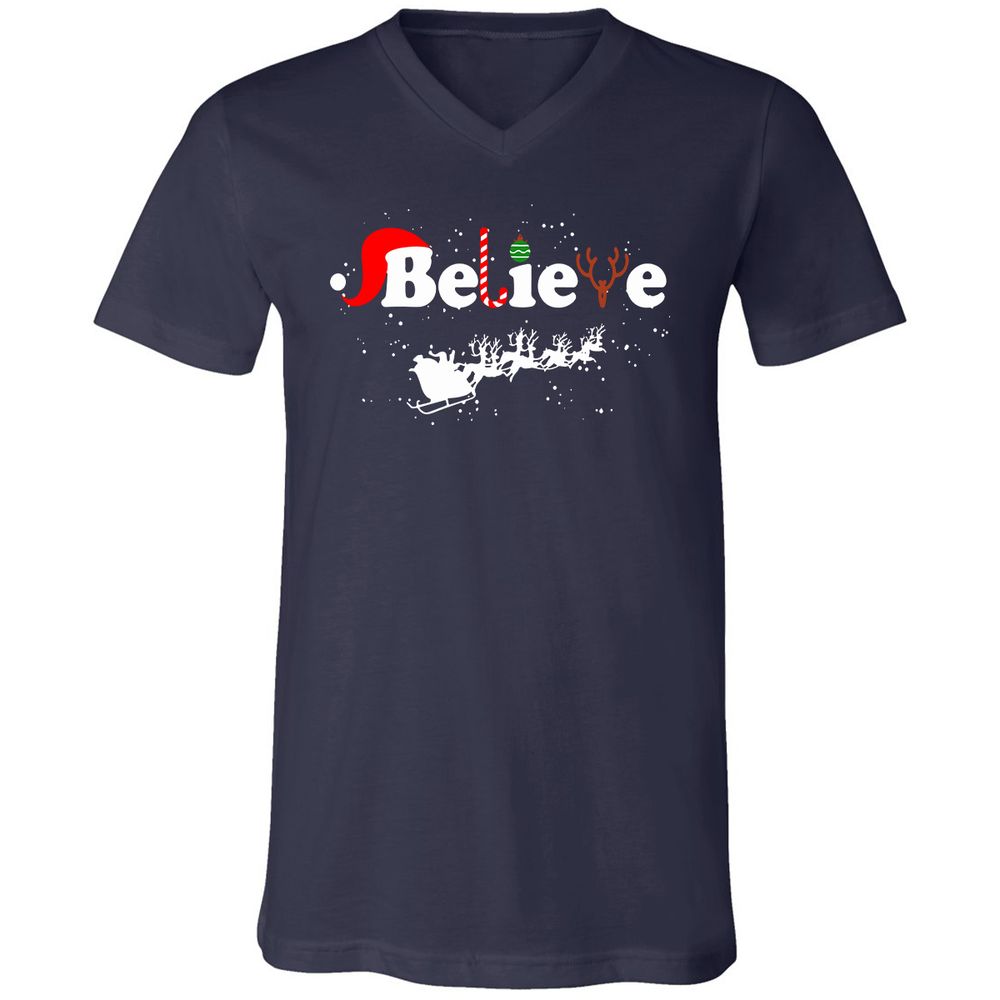 Unisex V-Neck T-Shirt - A1RGGHSU - Navy - 2