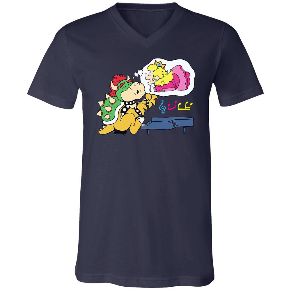 Unisex V-Neck T-Shirt - T8YECF72 - Navy - 2