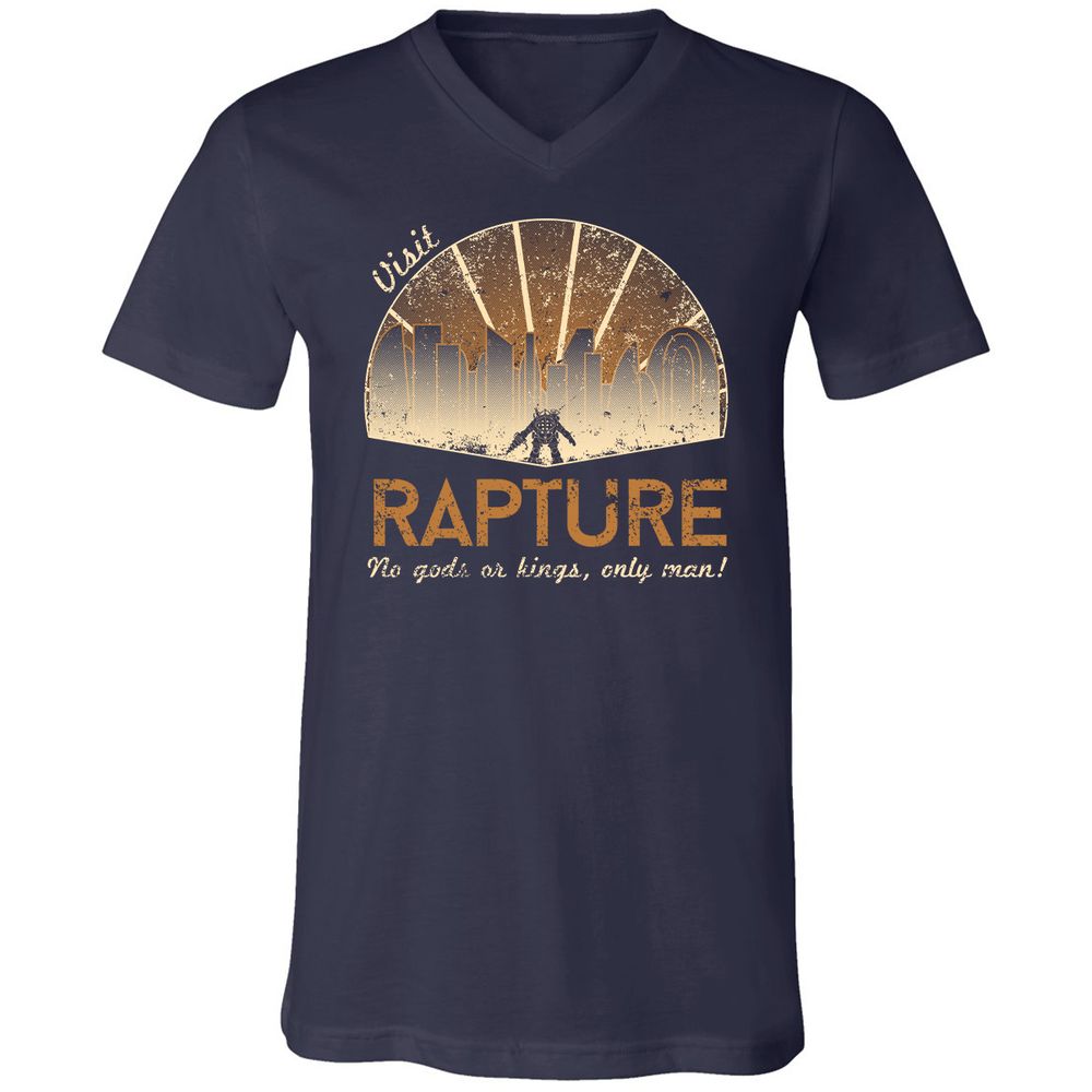 Unisex V-Neck T-Shirt - 1EGHDXGF - Navy - 2