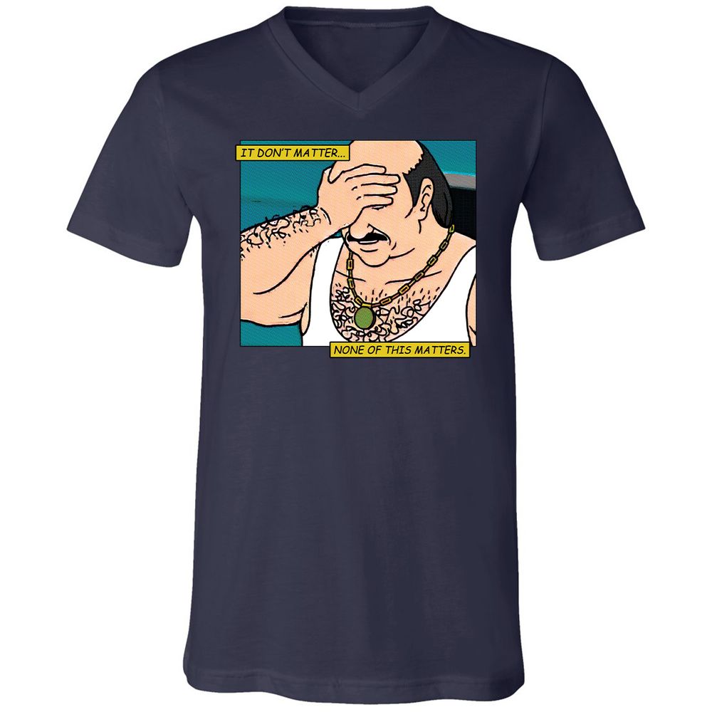 Unisex V-Neck T-Shirt - T9ZCHEDZ - Navy - 2
