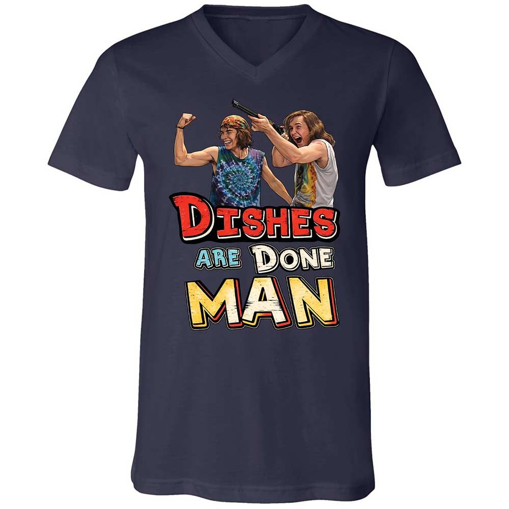 Unisex V-Neck T-Shirt - 3UWU8M86 - Navy - 2