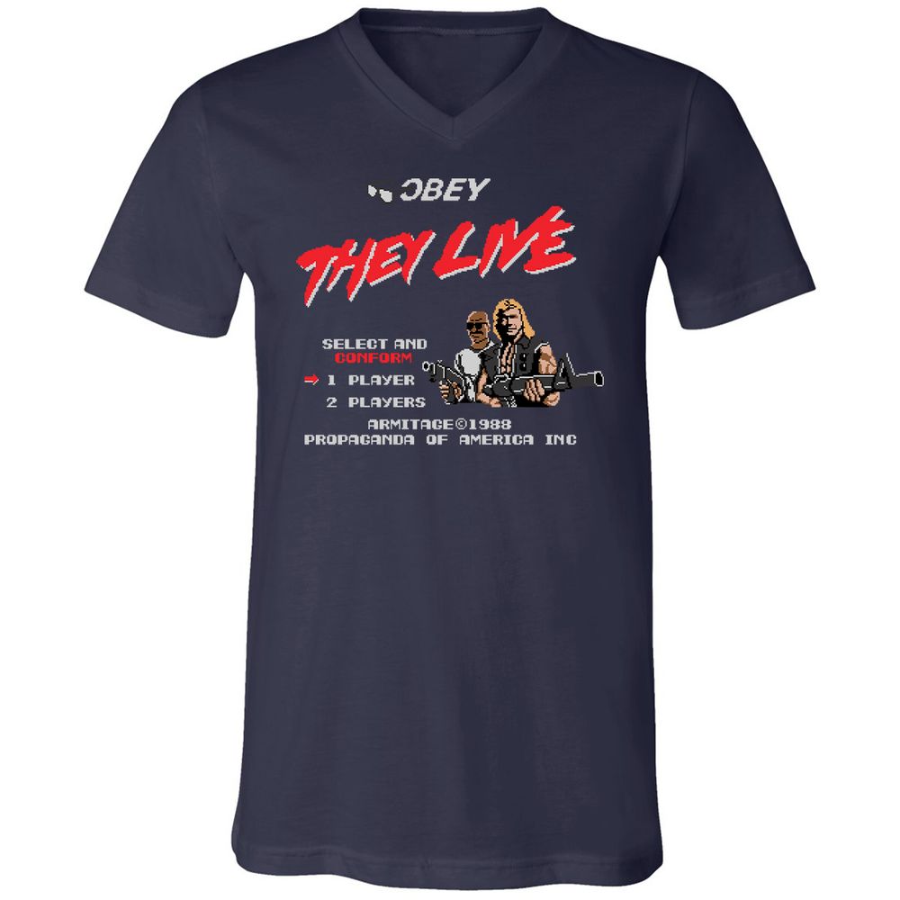 Unisex V-Neck T-Shirt - PZPZ2CQV - Navy - 2