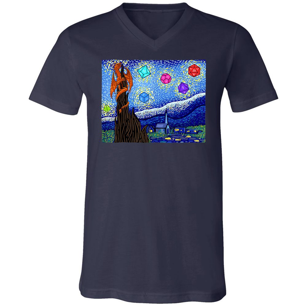 Unisex V-Neck T-Shirt - 8C2AH9VL - Navy - 2