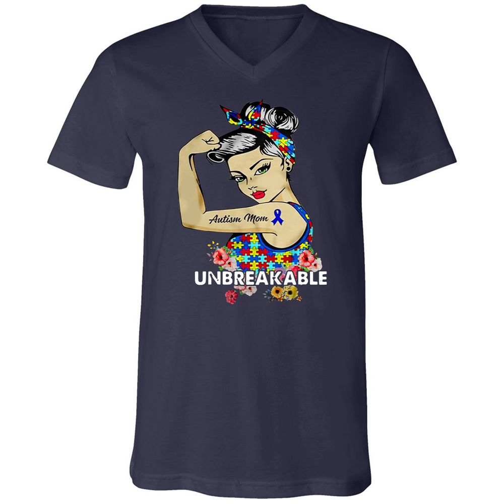 Unisex V-Neck T-Shirt - HK12TELJ - Navy - 2