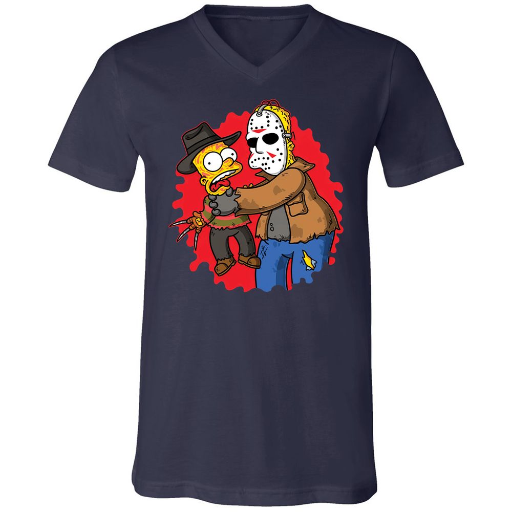 Unisex V-Neck T-Shirt - HCZ94N56 - Navy - 2