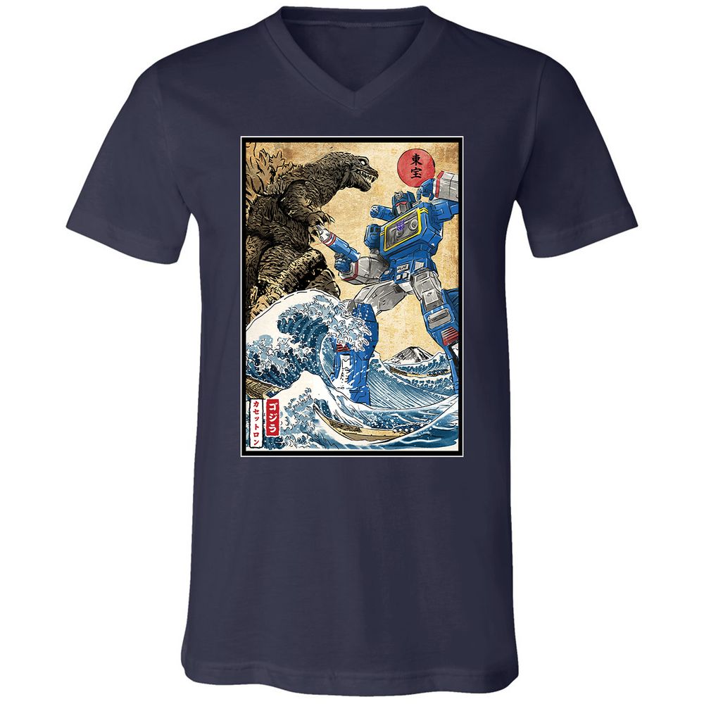 Unisex V-Neck T-Shirt - R58T1AH8 - Navy - 2