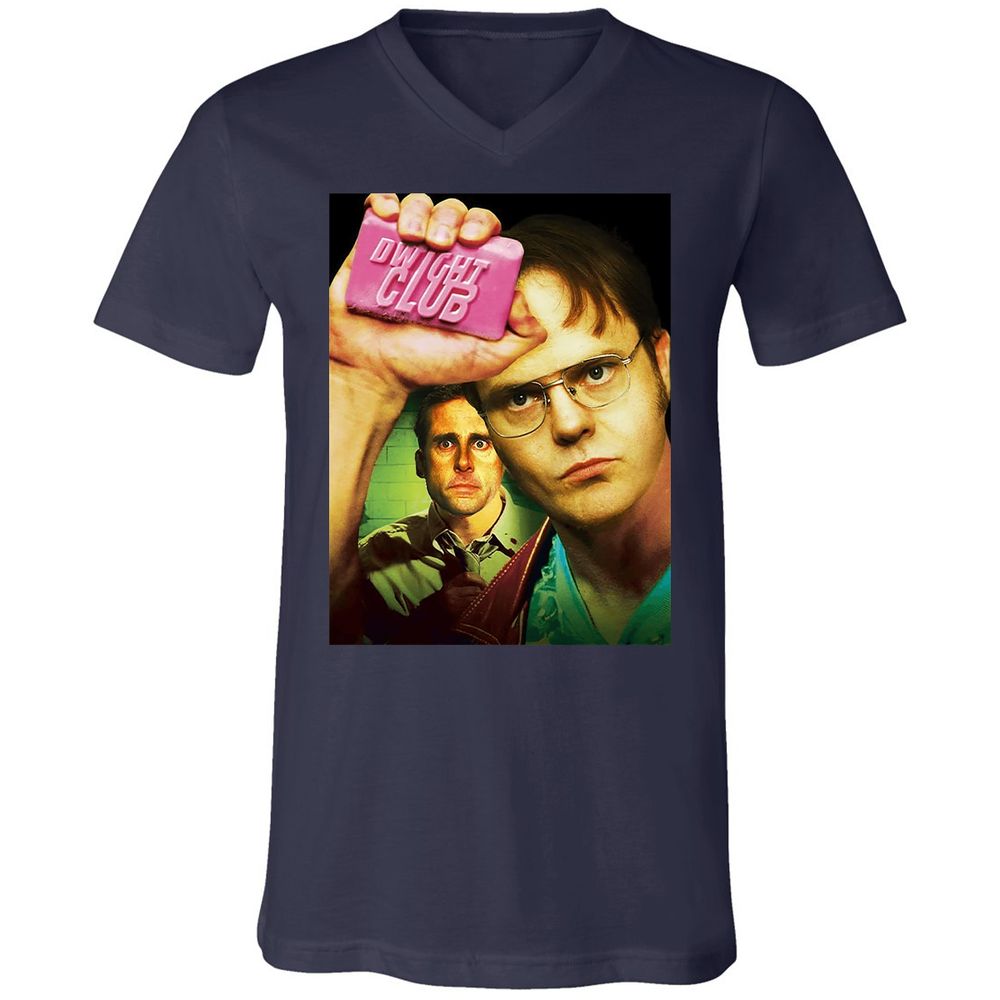 Unisex V-Neck T-Shirt - MZSRSNQJ - Navy - 2