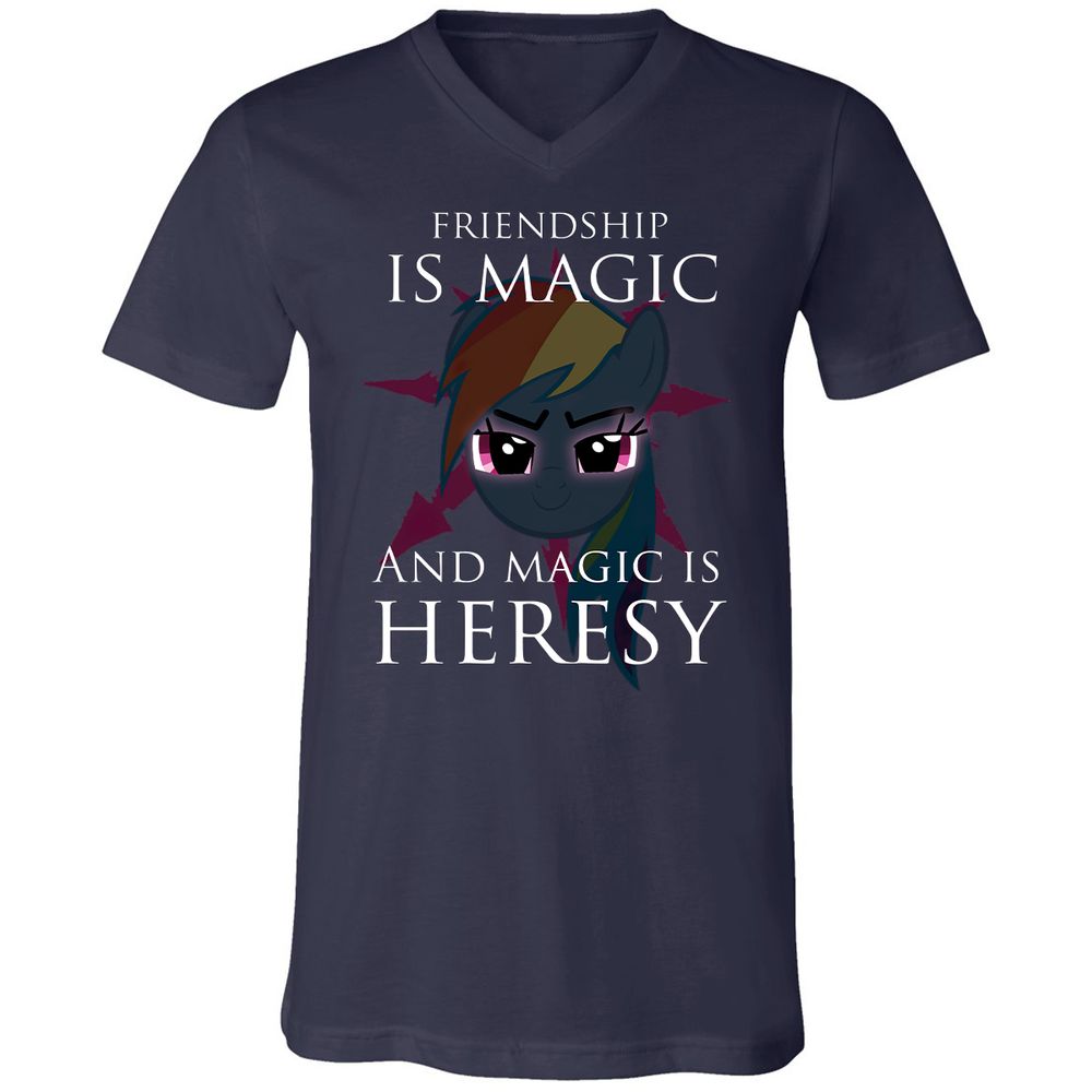 Unisex V-Neck T-Shirt - SSN4KZWX - Navy - 2