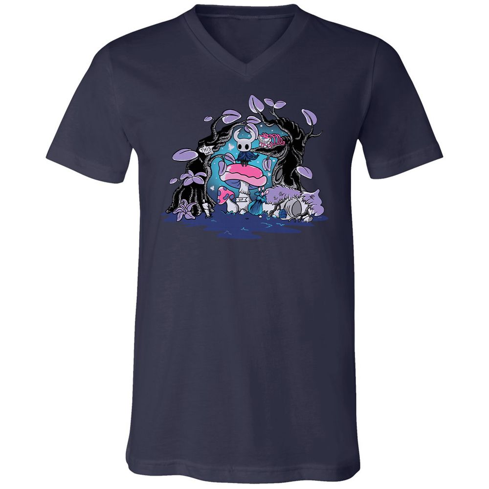 Unisex V-Neck T-Shirt - YFHR4NY1 - Navy - 2